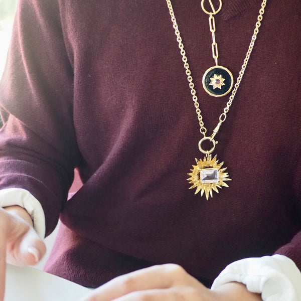 SAMANTHA MORGANITE  BURST  STATEMENT NECKLACE