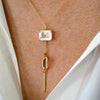 BROOKLYN NATURAL TOURMALINE EMERALD CUT PENDANT NECKLACE