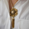 RYDER FLORAL TASSEL DROP NECKLACE