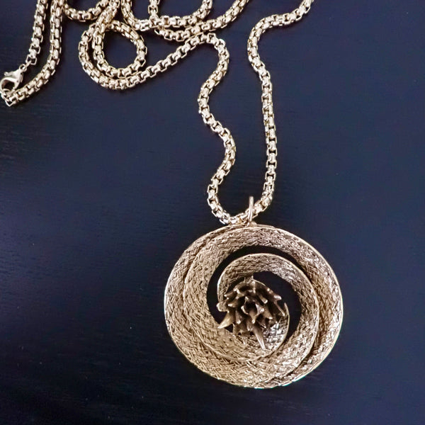 ANNIKA SPIKED SWIRL STATEMENT NECKLACE