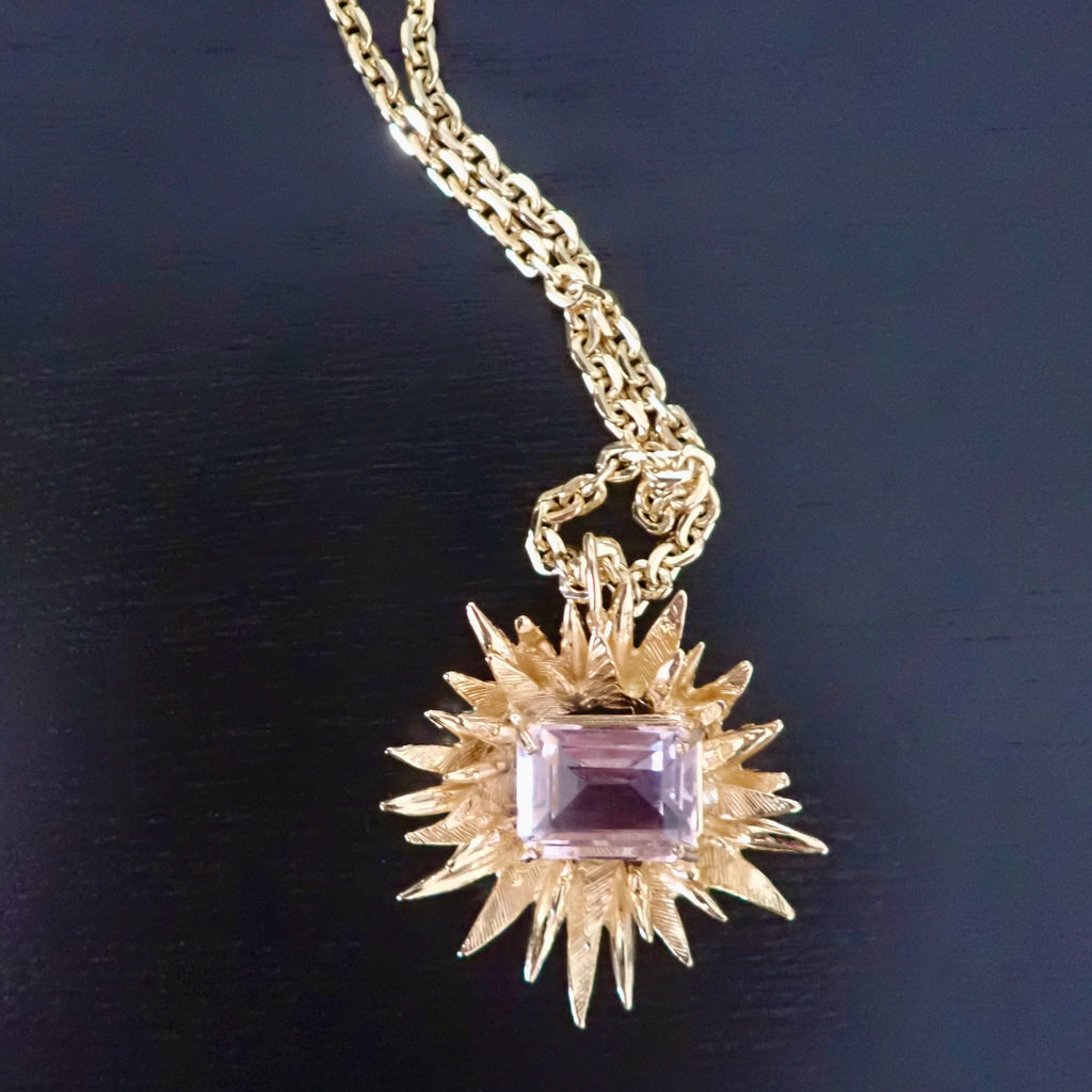 SAMANTHA MORGANITE  BURST  STATEMENT NECKLACE