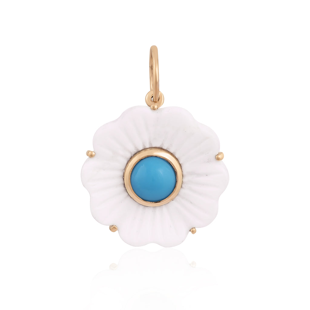 BROOKE WHITE + TURQUOISE FLORAL CHARM