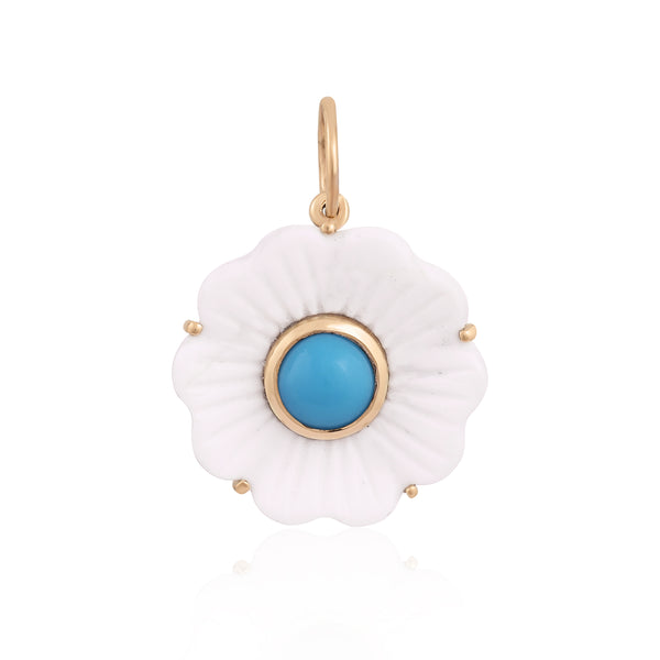 BROOKE WHITE + TURQUOISE FLORAL CHARM