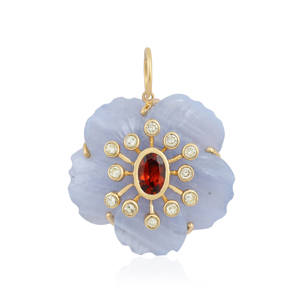 JESSIE  BLUE LACE FLORAL PENDANT