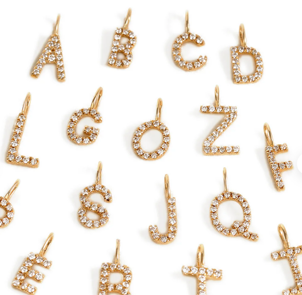 DIAMOND  INITIAL CHARM NECKLACE