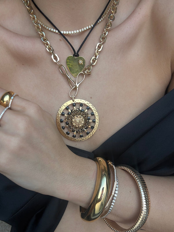 HARLEY CIRCLE FLORAL  BURST NECKLACE