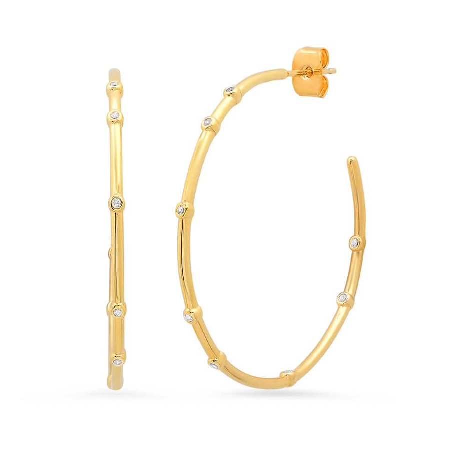 TAI CZ STUDDED HOOP EARRINGS