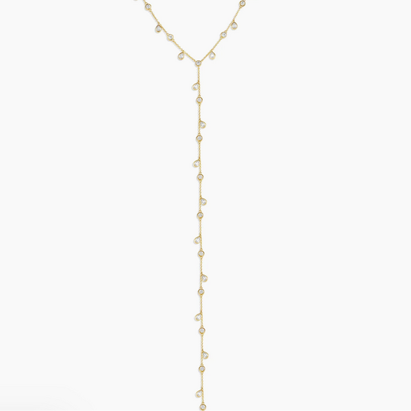 SASHA DRIPPING DIAMOND LARIAT NECKLACE