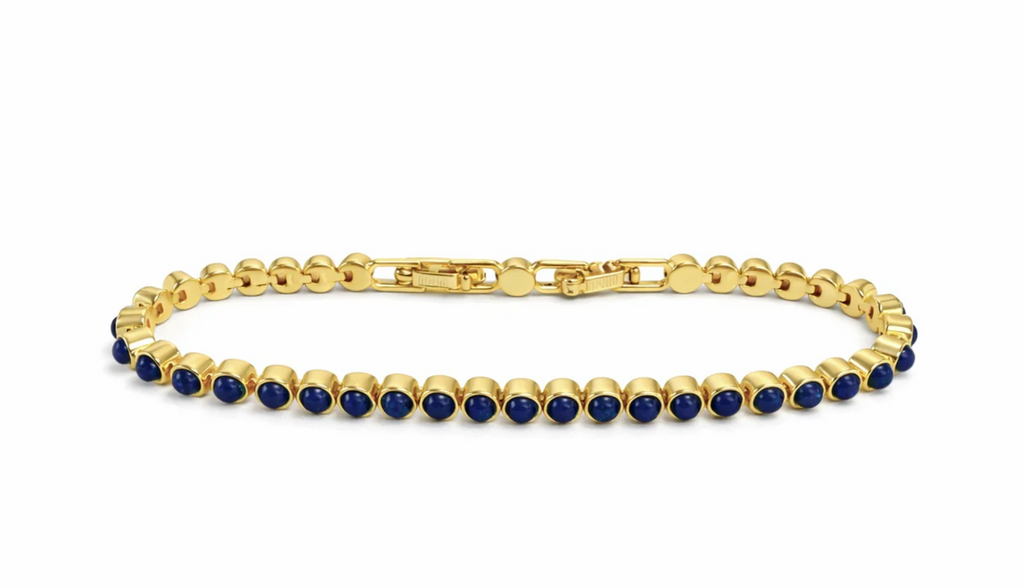 RAINA LAPIS LUZULI CABACHON TENNIS BRACELET