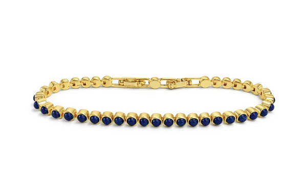 RAINA LAPIS LUZULI CABACHON TENNIS BRACELET