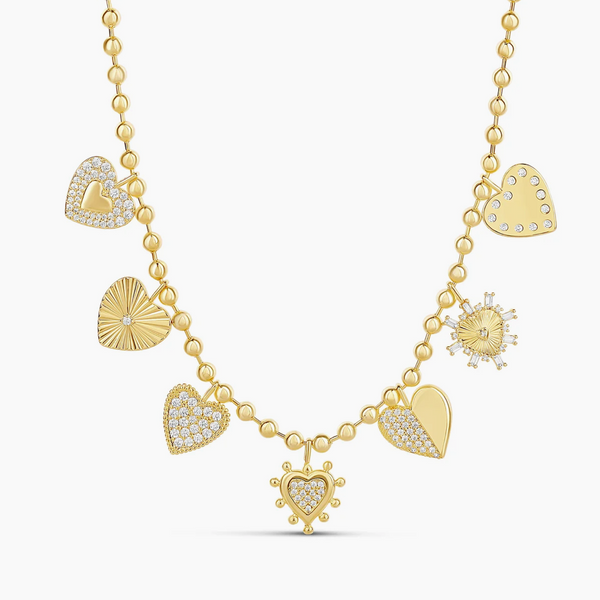 MAGGIE GOLDEN LOVE CHARM NECKLACE