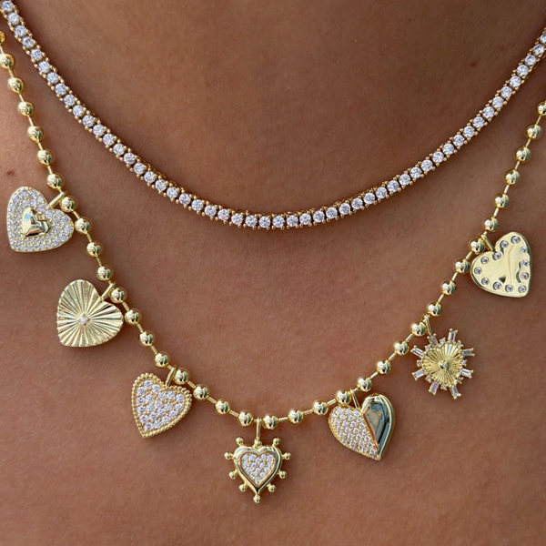 MAGGIE GOLDEN LOVE CHARM NECKLACE