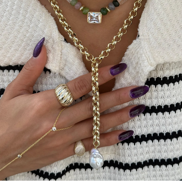 GRACE  PEARL CASCADE Y NECKLACE