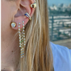 LENNY BEZEL SET FALLING DROP  EARRINGS