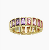 BEZEL EMERALD SHAPE BAND