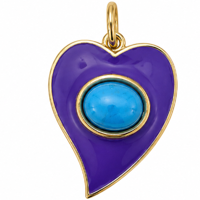 ILSA POINTED 1" ENAMEL HEART BURST NECKLACE