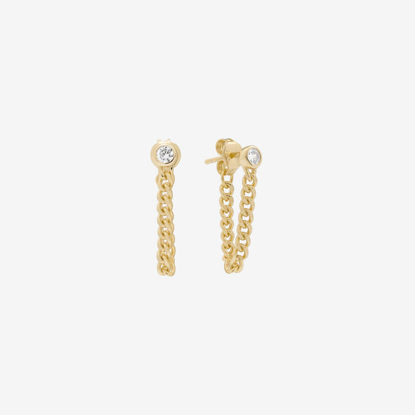 PETITE SOLITAIRE BEZEL CHAIN DROP