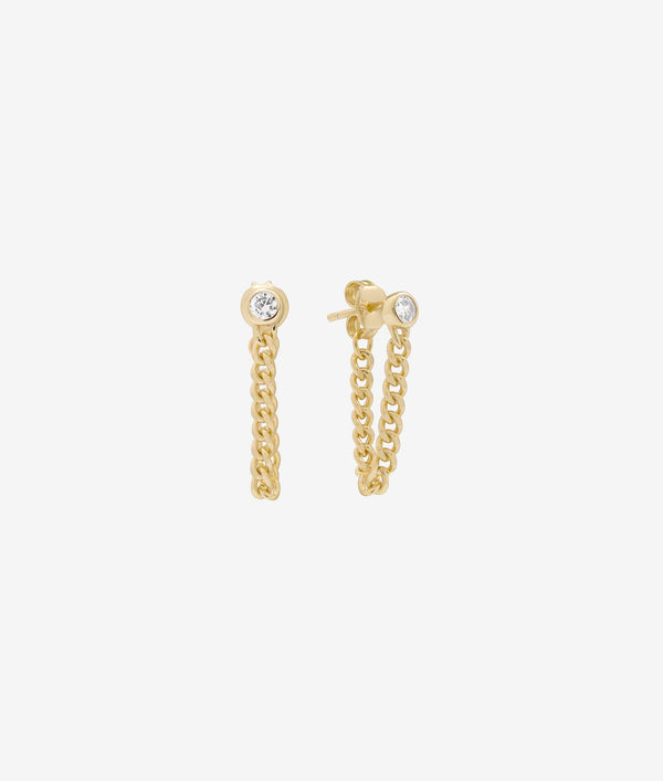 PETITE SOLITAIRE BEZEL CHAIN DROP