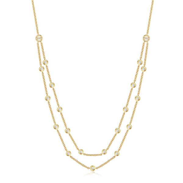 Eden Bezel Diamond Layered Necklace