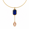 MARLIE  DOUBLE STONE DROP CHAIN DROP NECKLACE