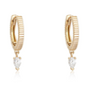 SALLIE FLUTED HUGGIE WITH DIAMOND
