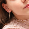 KELSEY GRADUATED BEZEL SET CZ LINEAR  EARRINGS