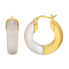 JANE MOTHER OF PEARL INLAY HOOP EARRINGS