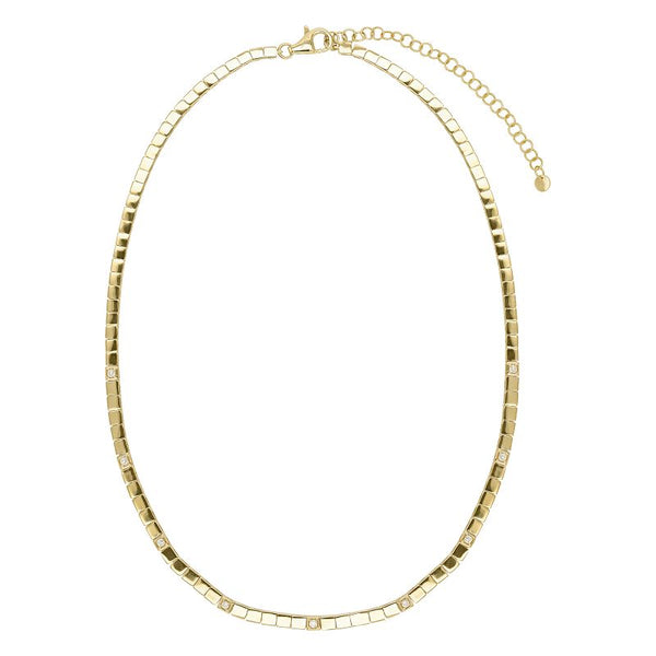 MAYSEN SQUARE MOUNT GOLD + DIAMOND NECKLACE