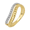 NOAH DOUBLE BANDED WAVE  GOLD + DIAMOND  BAND RING