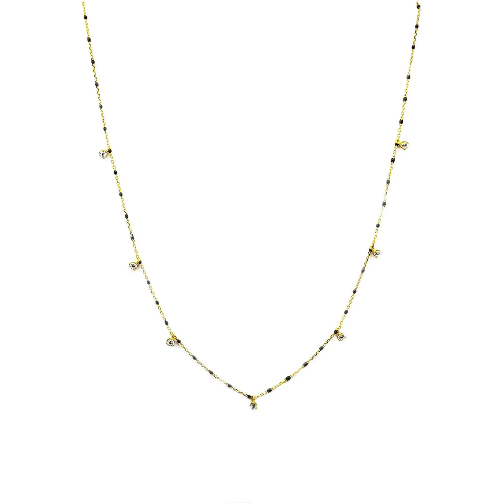 DALE ENAMEL CHAIN WITH STATIONED CHARMS NECKLACE