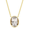 VAL WHITE TOPAZ OVAL DROP NECKLACE