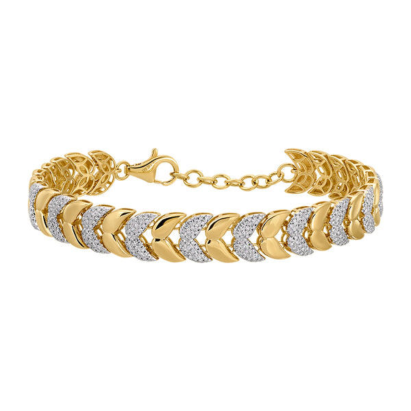 KARRIE  DIAMOND LEAF PATTERN  BRACELET