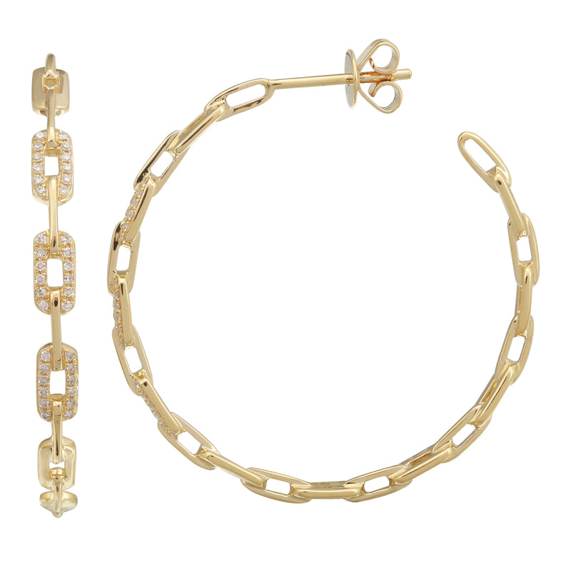KYRA RECTANGLE LINK HOOP EARRINGS