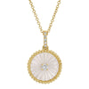 COBY FLUTED MOTHER OF PEARL DISC NECKLACE