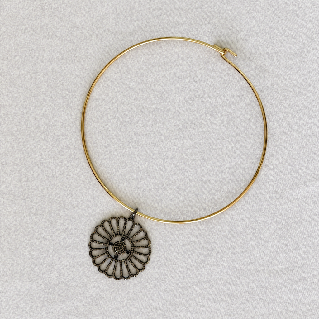 KNOX FILAGREE DISC PENDANT NECKLACE