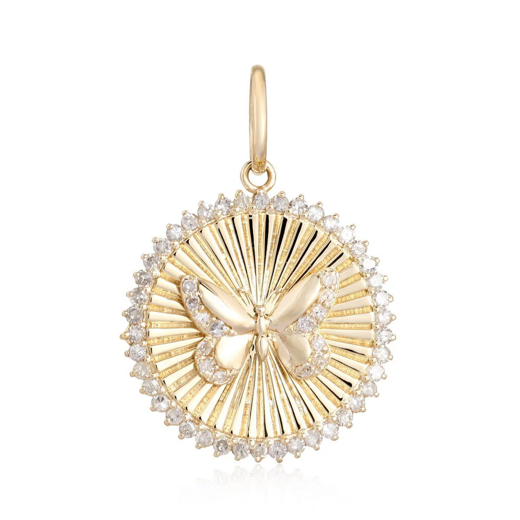 ISABELLA FLUTED BUTTERFLY DISC PENDANT