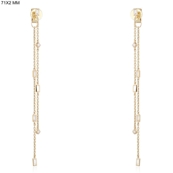 CIERRA CHAIN BAGUETTE CHAIN DROP EARRINGS