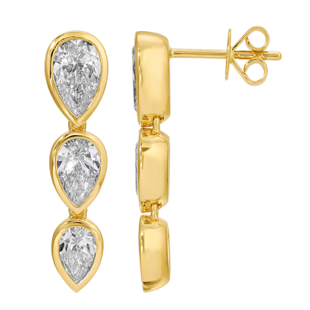 GRAYSON TRIPLE PEAR STUD DROP EARRINGS