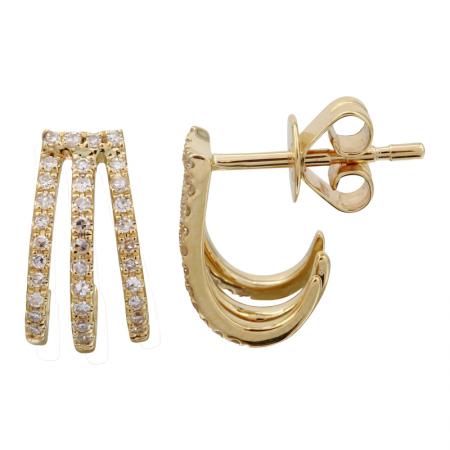 KATE TRIPLE CAGED LOBE STUD EARRINGS