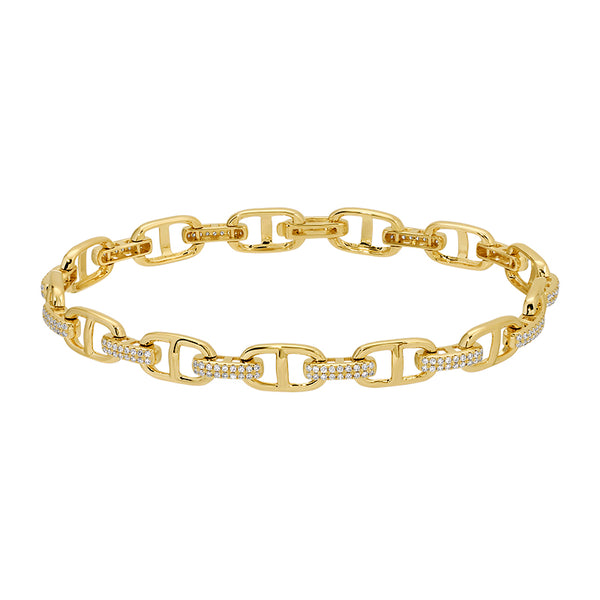 BEE ANCHOR DIAMOND LINK BRACELET