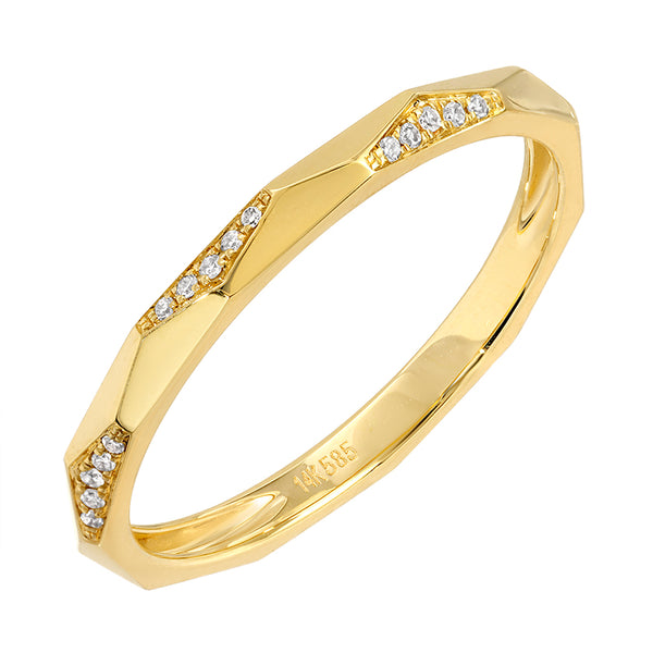 WESLEY FACET SHAPED GOLD BAND RING