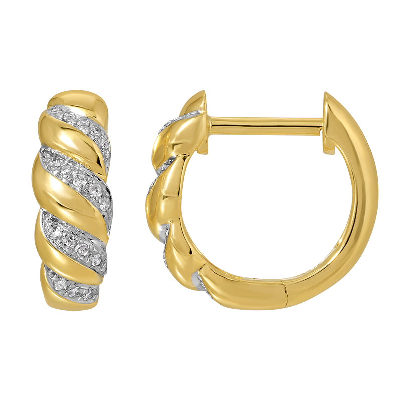 NIVA CROISSANT + DIAMOND  HUGGIE EARRRINGS