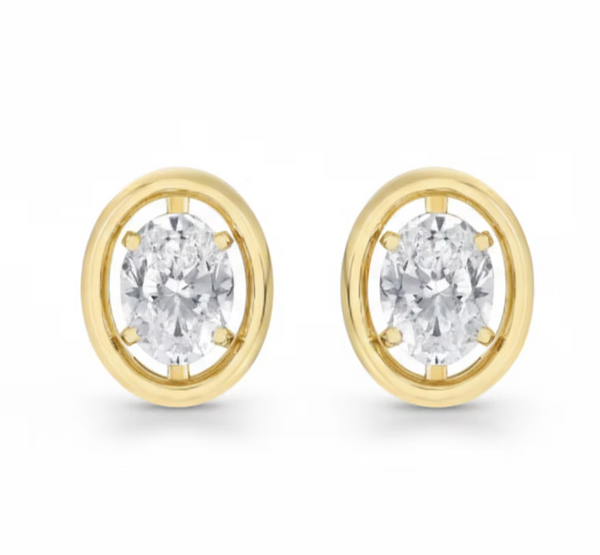 DAYNA OVAL STUD EARRINGS