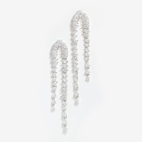 KERI DOUBLE PEAR DIAMOND  DROP EARRINGS