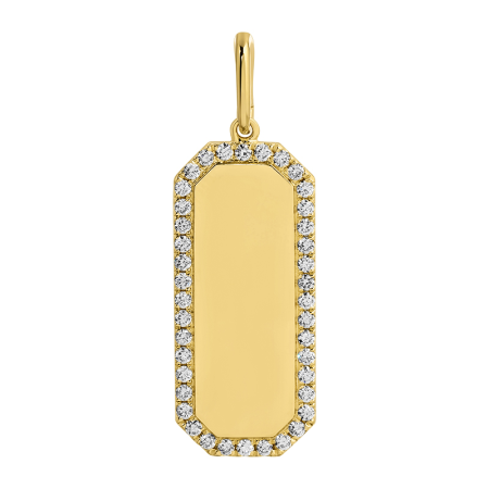 CODY GOLD - DIAMOND  ID TAG -CHARM