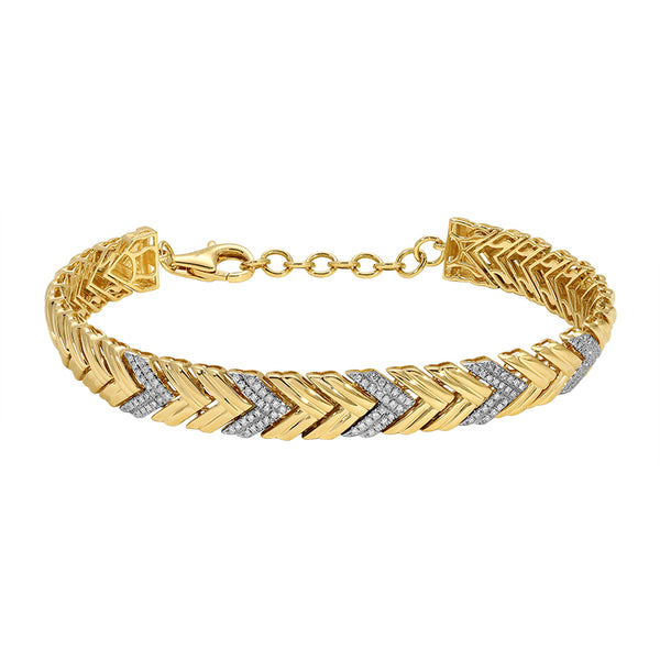 BO CHEVRON GOLD + DIAMOND CHAIN  BRACELET