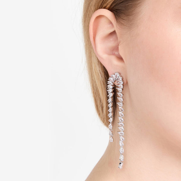 KERI DOUBLE PEAR DIAMOND  DROP EARRINGS