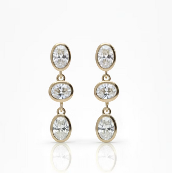 SKYE OVAL BEZEL  DROP EARRINGS