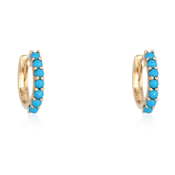 MARINA TURQUOISE + GOLD HUGGIES