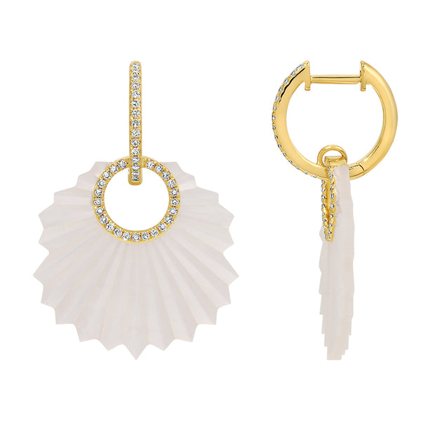 SAVANNAH MOTHER OF PEARL FLUTED  EARRINGS